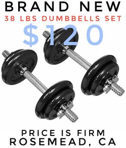 Adjustable standard plates 38 lb dumbbell dumb bell set barbell 30 25 customizable 15 20 lbs pound dumbells weights gym bench