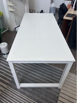 Large double workspace computer desk - white