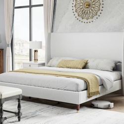 AMERLIFE White Bed Frame Size Queen