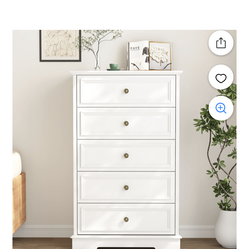 WHITE  DRESSER 5 Drawers