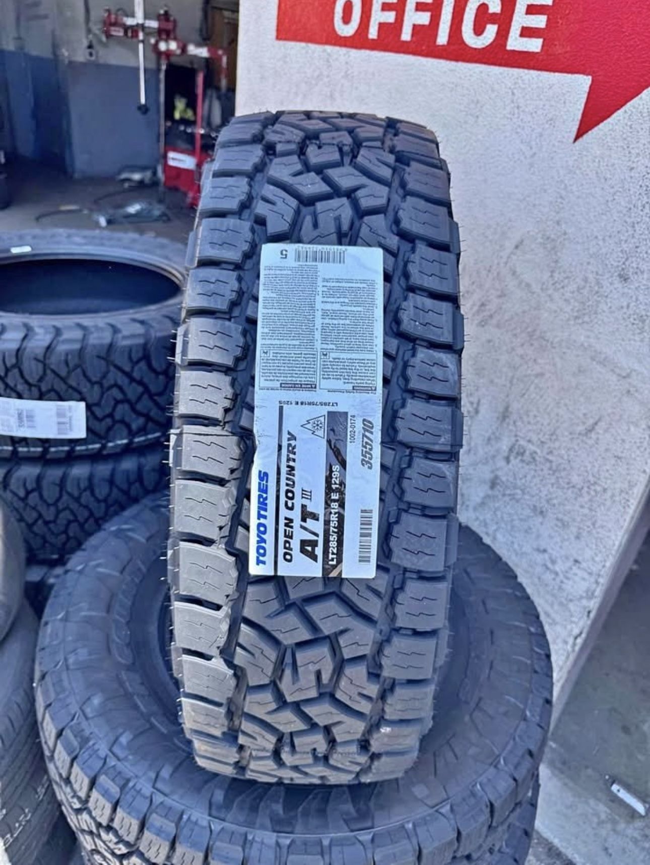 285/75R18 Toyo Open Country A/T III LT Load Range E 10 ply Brand New 4 Tires Free Mount Balance installed