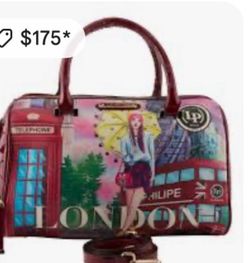 Nicole Lee London Print Satchel Handbag big bag