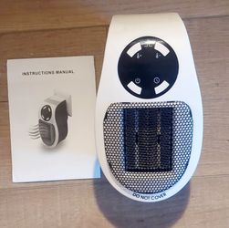 Portable Plug-In Ceramic Heater 500W with Digital Thermostat