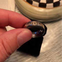 1/2 Carat Diamond 14kt Gold And Tungsten Mens Wedding Ring