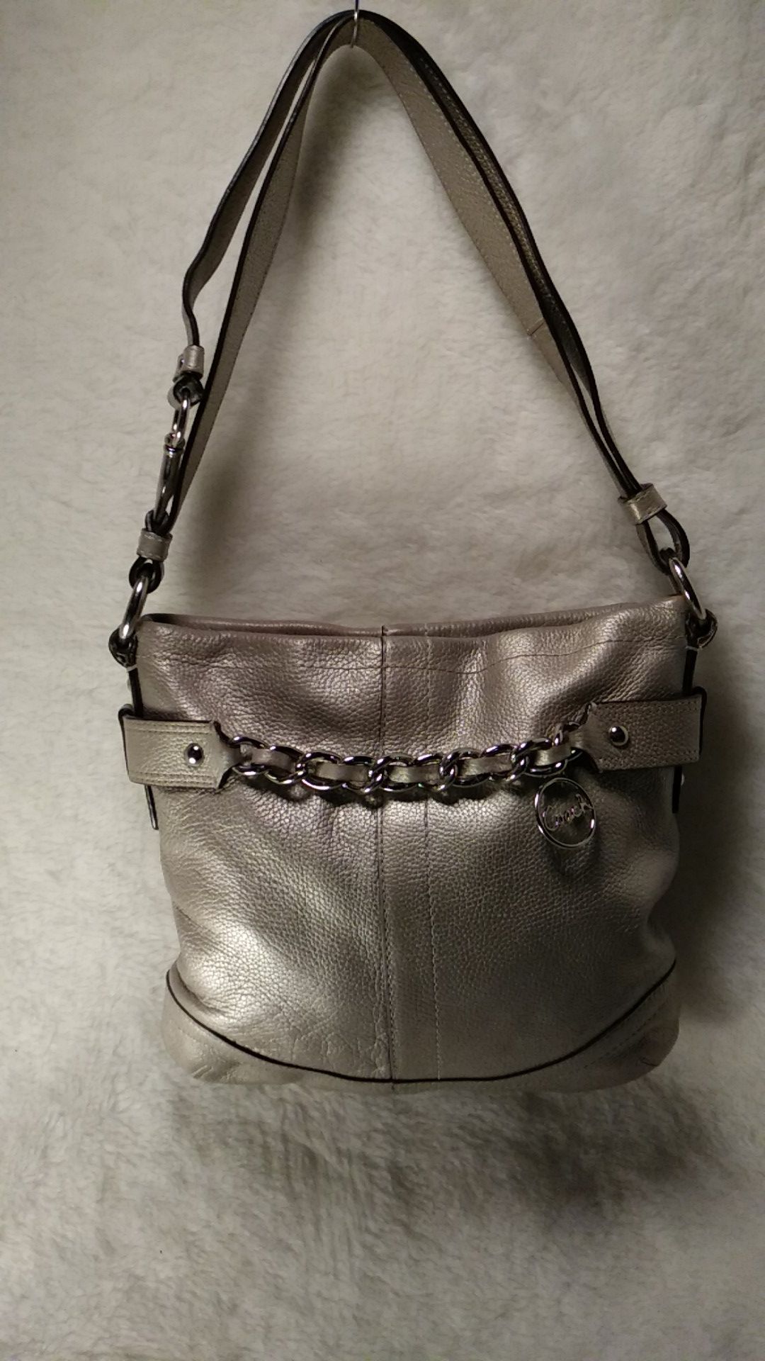 COACH GRAY LEATHER PURSE/CROSSBODY