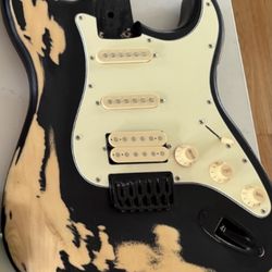 Strat hardtail string thru body