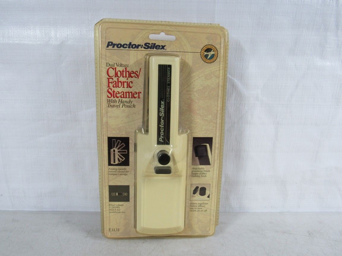 Proctor Silex Travel Clothes/Fabric Steamer Brush~Dual Voltage-New
