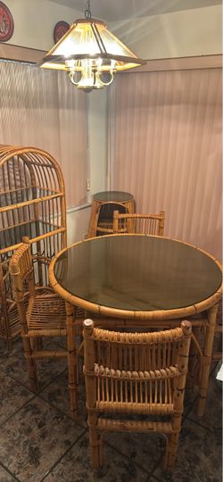 Vintage rattan dining set