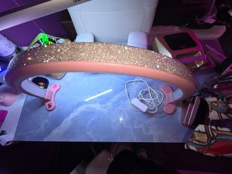 Pink Rhinestone Nail Table Moon Lamp