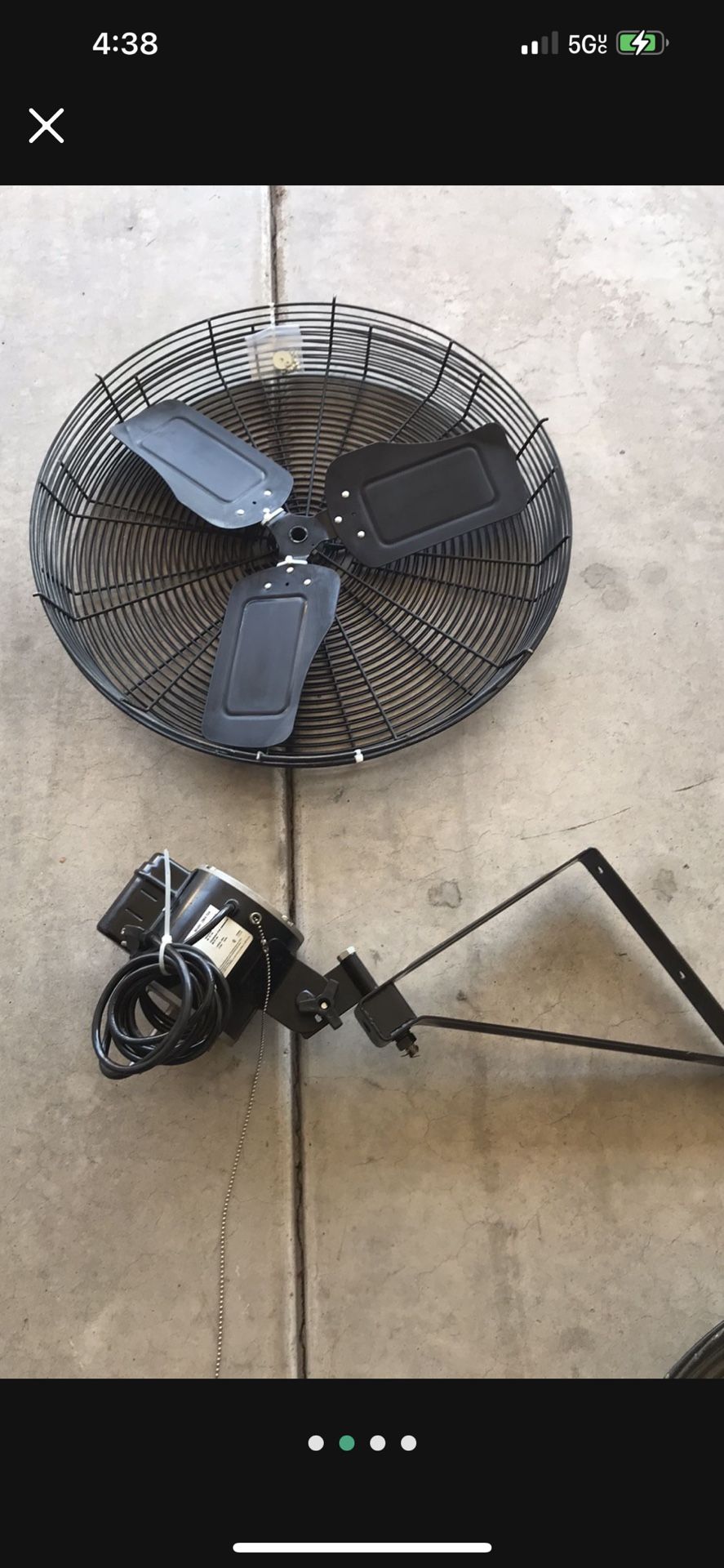 Heavy Duty commercial Wall Fan Mount Dayton 1RWB4 Air Circulator, ( 24” $125.00) lost one I have