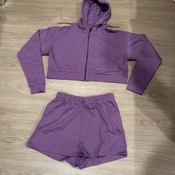 Boohoo Women’s Crop Zip Through Short Tracksuit