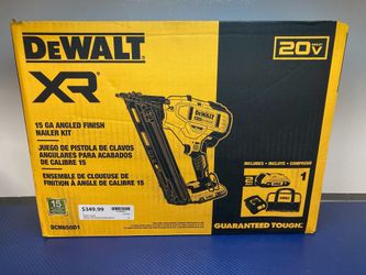 DEWALT DCN650D1 20V MAX XR Cordless 2-1/2" 15-Gauge Finish Nailer Kit + 2 Ah Battery Charger  Bag