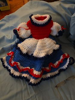 Hand made doll patriotic dress
