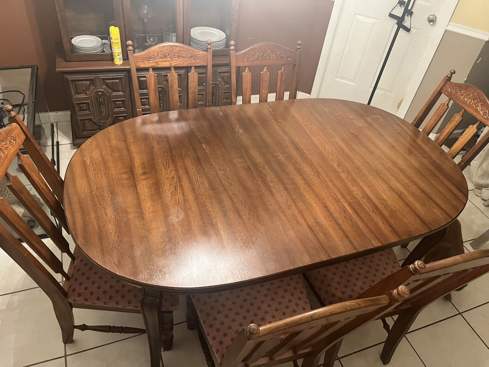 Orlando, FL USA- April 10, 2021 : A dining table and chairs at a