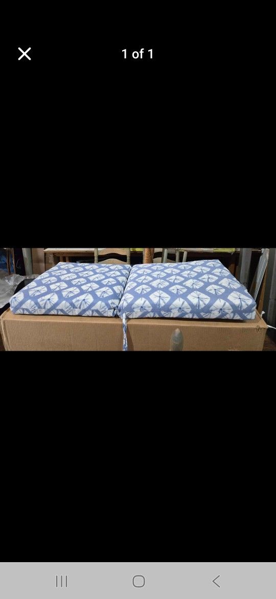 New...Plush Blue And White Cushions