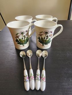Portmeirion 4cups and 4spoons