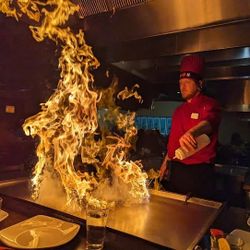 Commercial Hibachi Grills/Hood and Tables