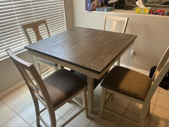 5 piece 2 tone dining table set