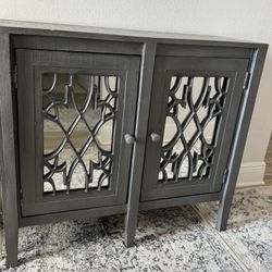 Gray Wood 2-shelf Cabinet