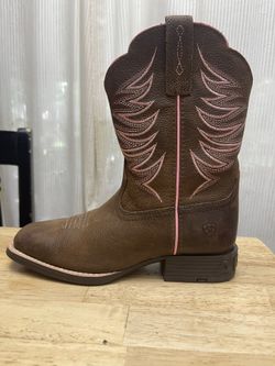 Ariat Kids Brown Pink     Square Toe Cowboy Boots 