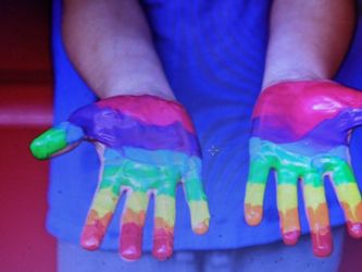 Handprint Canvas Kit, Red Envelope Brand, Four Canvases, And Everything You Need