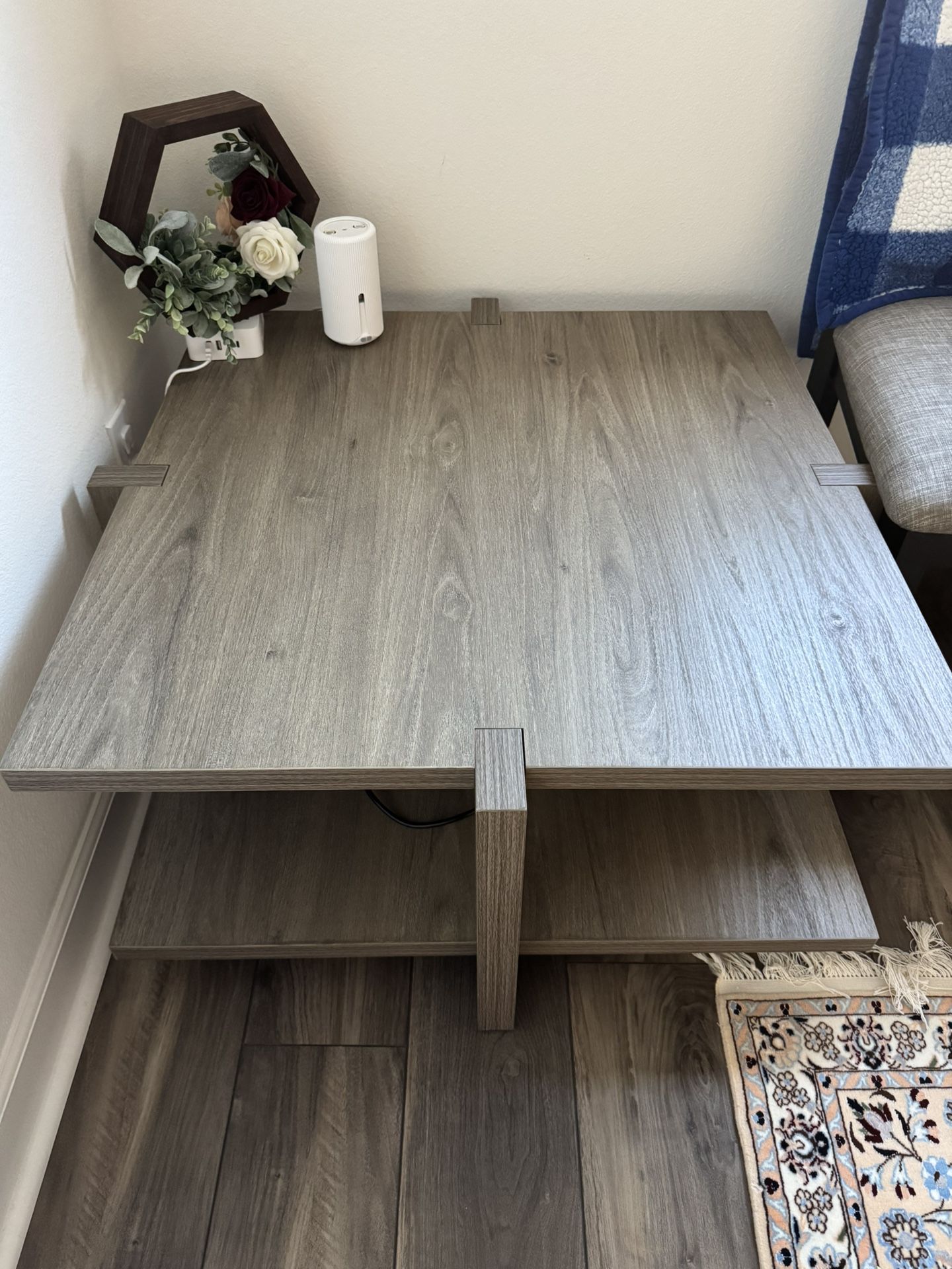 Modern Square Coffee Table with Storage Shelf