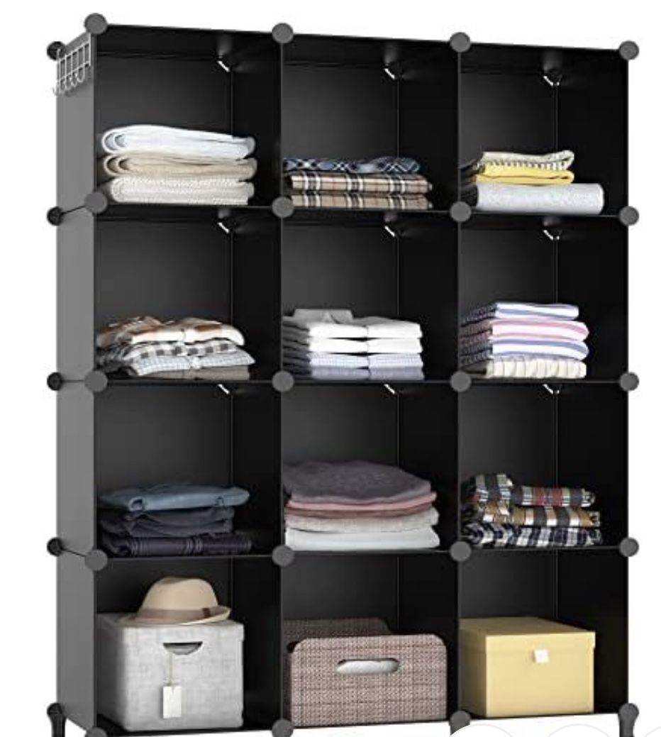 HOMIDEC Closet Organizers and Storage, 12 Cube Storage Organizer, Portable Closet Organization Clothes Shelves for Kids, Closet, Bedroom, Bathroom, Of
