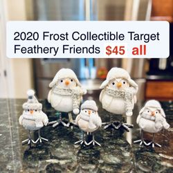 2020 Frost Collectible Target Featherly Friends family of 5 Christmas decor Winter birds