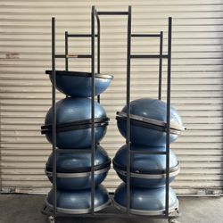 BOSU Balance Trainer Pro Set (11 Total) + Storage Rack 