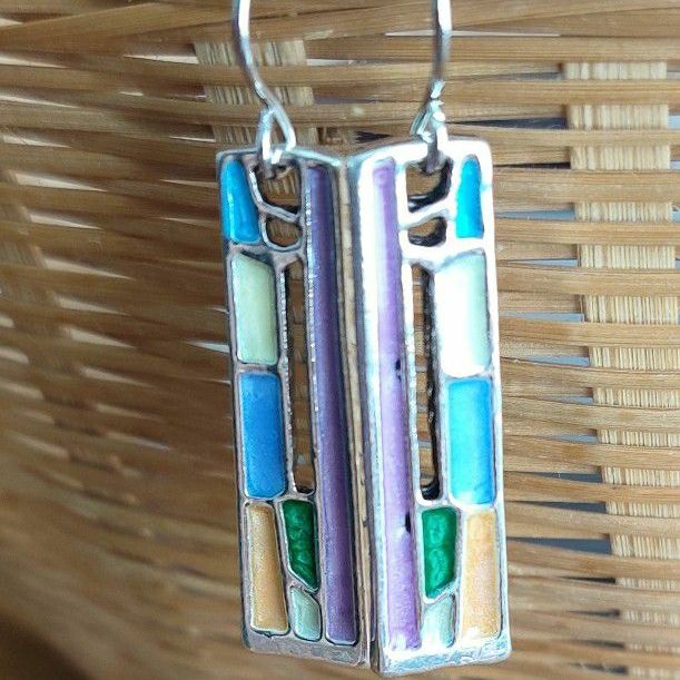 Hollowed Out Multi-colored Dangle Earrings