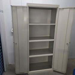 Metal Storage Cabinet With Key With 3 Adjustable Shelves 