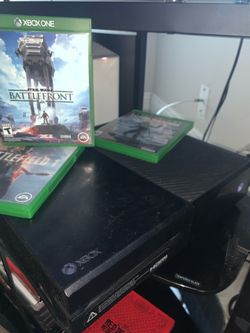 Xbox one 1st gen plus three games, controller, headset and all needed wires.