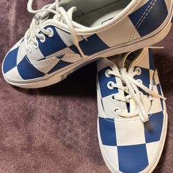 $30Authentic Leather Checkered Vans Sz 5m/6.5w