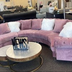 New Large Velvet Sectional (pink,black,blue,grey)