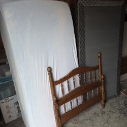 Twin Size Frame, Box Spring and Mattress 