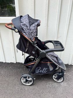 Monbebe Bolt Luxury Stroller – Navy Blue & Gray – Excellent Condition