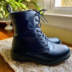 Women’s Black Leather Lace Up Ankle Boots