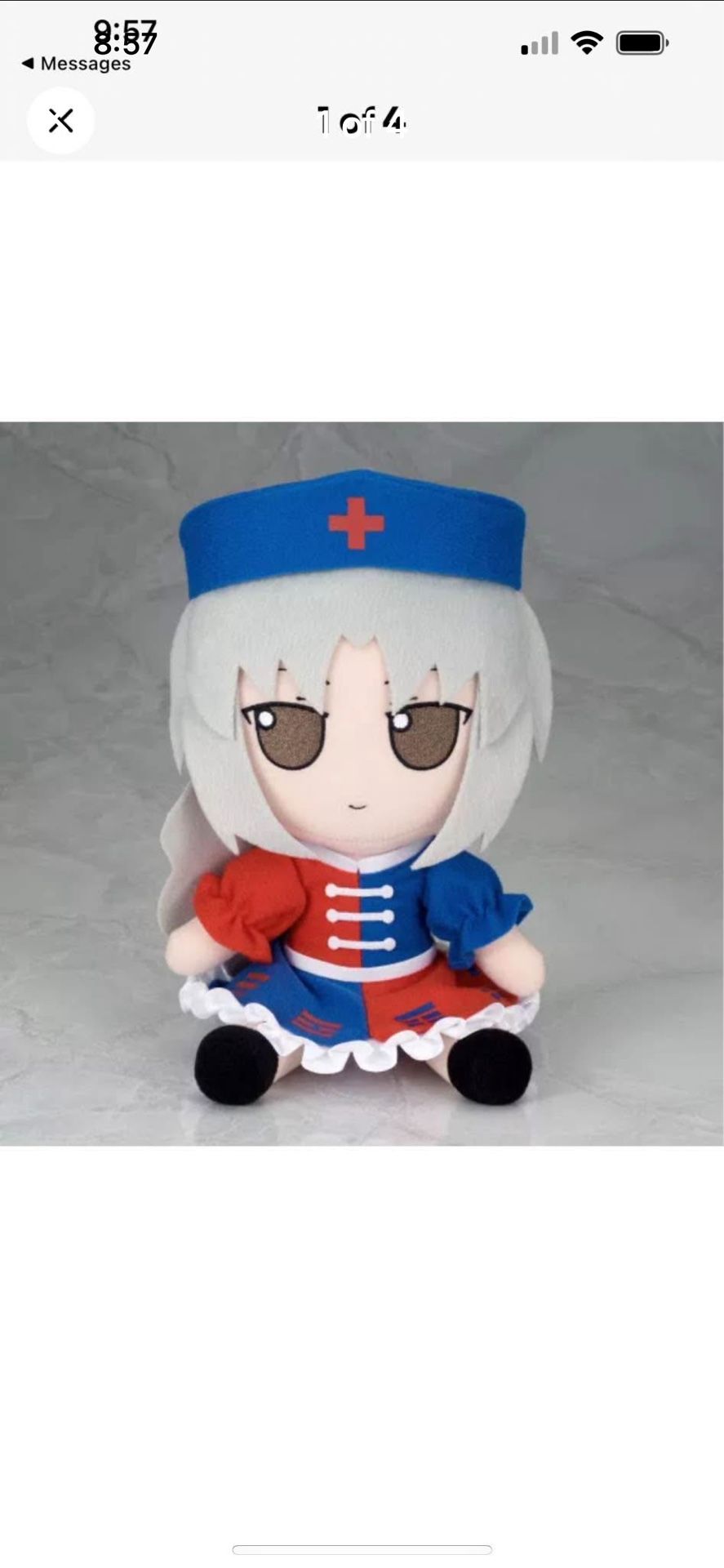 Touhou Project Eirin Yagokoro FumoFimo Plush Doll Series 49 & Can Badge Gift