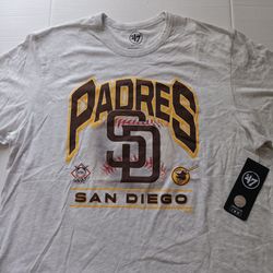 XXL Padres 47 Brand Men's Relay Grey Bunt Franklin Tee