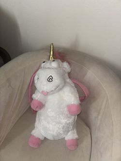 Fluffy unicorn despicable me back pack