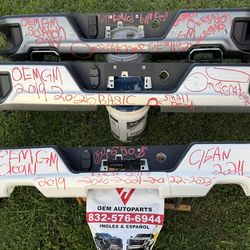 2019 2021 2024 Chevy Silverado GMC sierra Denali Bed rear Bumper with sensors and dual exhaust