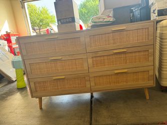 boho rattan dresser