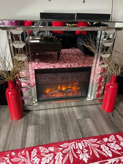 Glass Fireplace with heat and remote