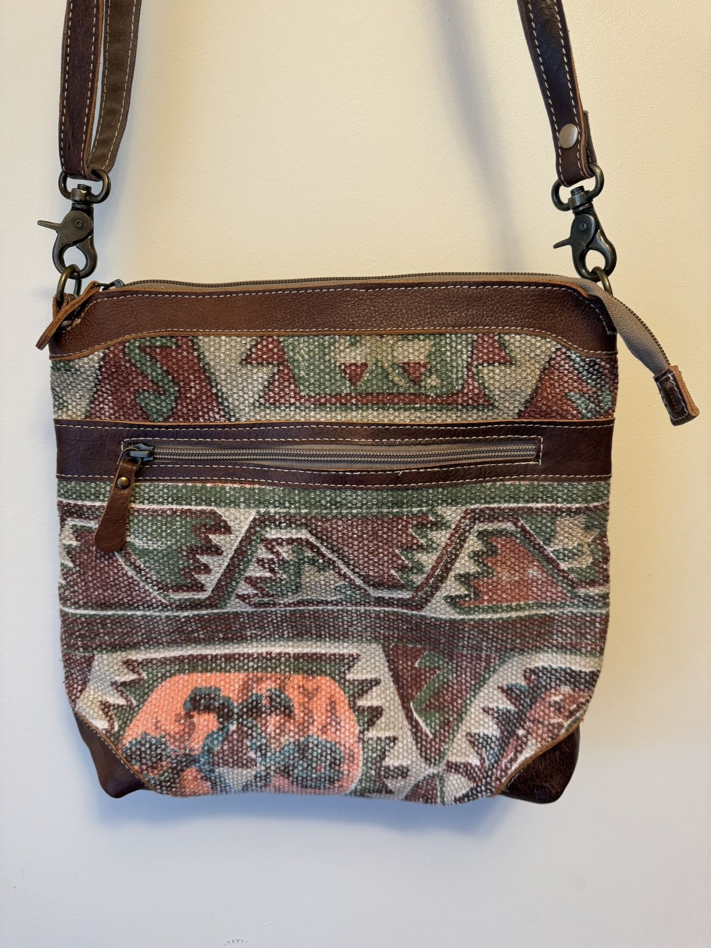 Canvas And Leather Myra Crossbody Bag