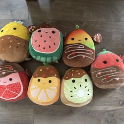 Lot of 7, 10” Valentines Fruit Squishmallows 