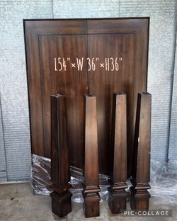 Tall wood dinning table needs cleaning 2 leafs