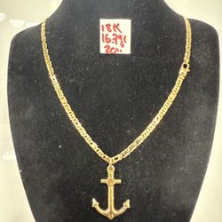18K Solid Gold Italian Chain 16.7Gr 20 Inches Long 