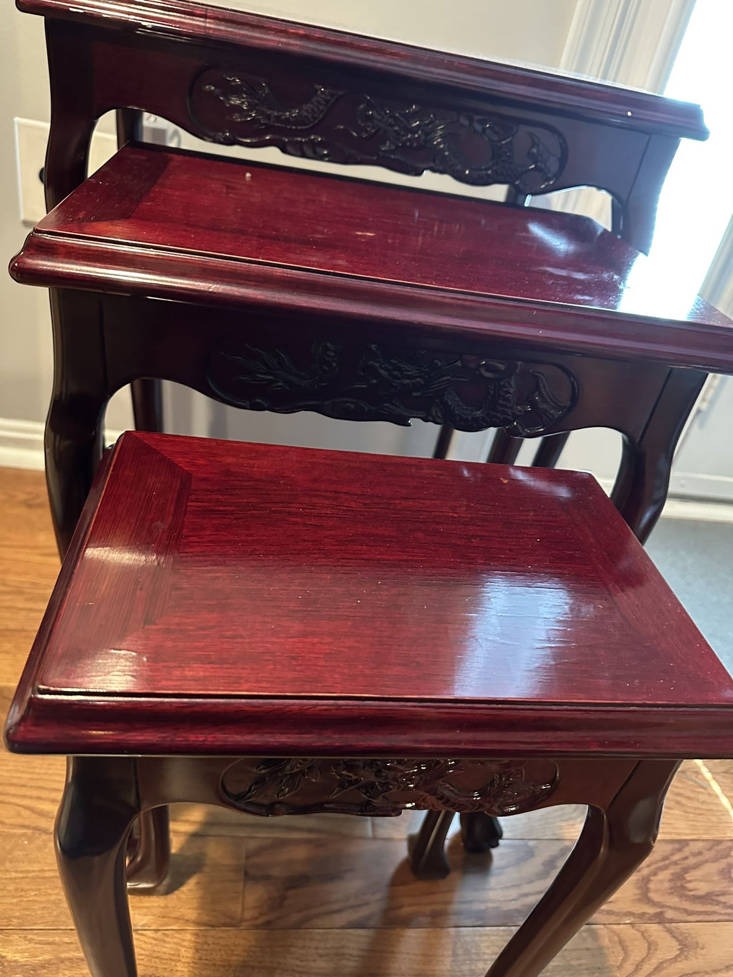 Vintage Cherry Wood Nesting Table
