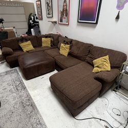 Large Sectional Couch 3 Pieces With Ottoman As The 4th 