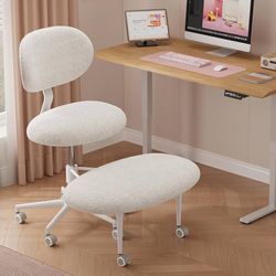 Ergonomic Cross Legged Office Chair with Wheels, ADHD Chair for Adults, Meditation Chair, Yoga Office Chair, Comfortable Back Support, Height Adjustab